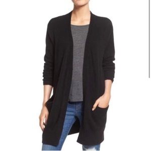 Madewell Women's Ryder Merino Wool Black Open Front Cardigan Sweater, Size Small